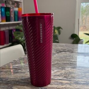 Starbucks Vibrant pink Tumbler with Straw